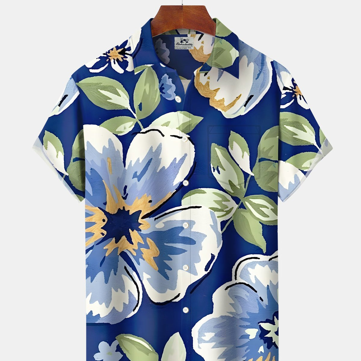 Alohadaddy® Hawaiian Aloha Floral Tropical Hibiscus Short-Sleeve Shirt