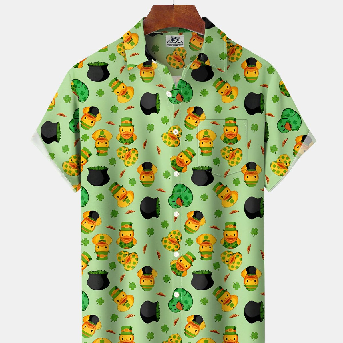 Alohadaddy® St. Patrick's Day Cartoon Duck and Shamrock Shirt