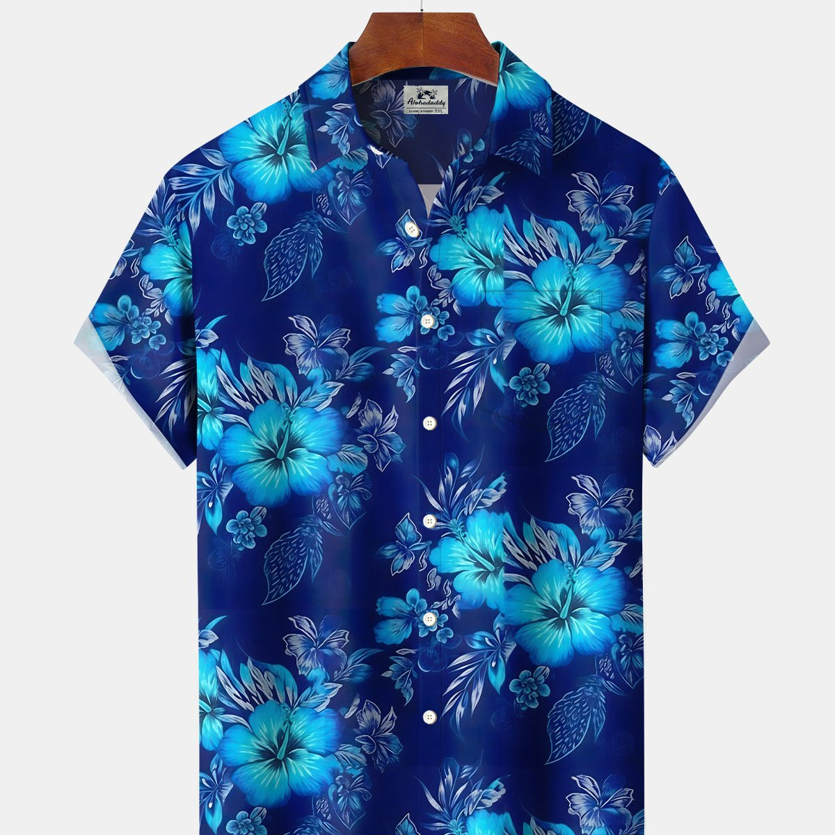 Alohadaddy® Hawaiian Floral Tropical Plant Aloha Button-Down Short-Sleeve Shirt