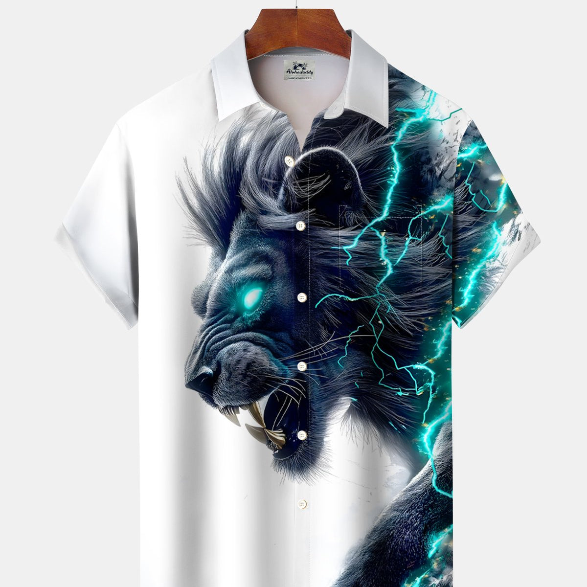 Alohadaddy® Retro Lion Gradient 3D Print Short-Sleeved Shirt