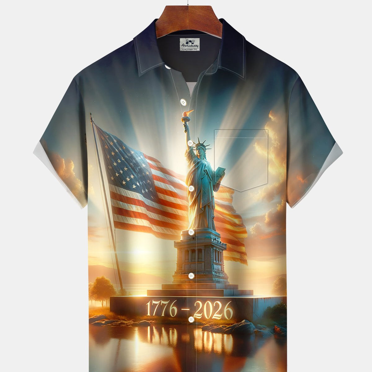 Alohadaddy® Holiday Independence Day 250th Anniversary Short-Sleeve Shirt