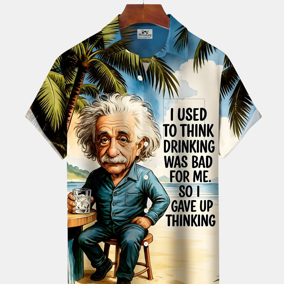 Alohadaddy® Men's Hawaiian Coconut Tree Art Poster Shirt Short-Sleeve Big & Tall