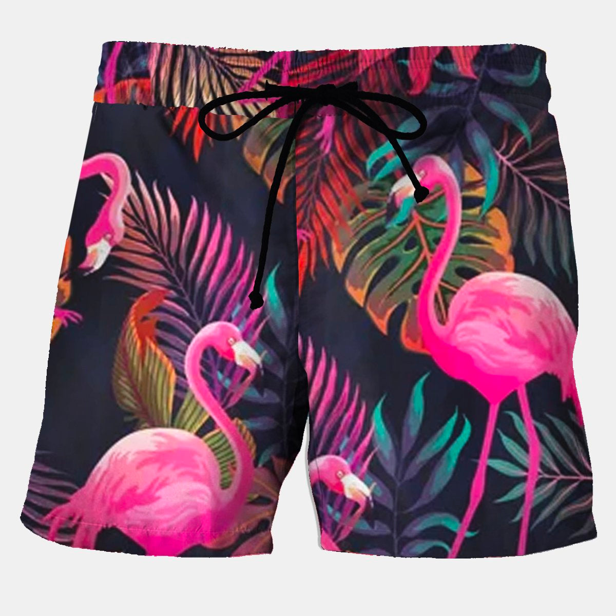 Alohadaddy Swim trunks Flamingo Print Men's Vacation Hawaiian Big And Tall Aloha Board Shorts