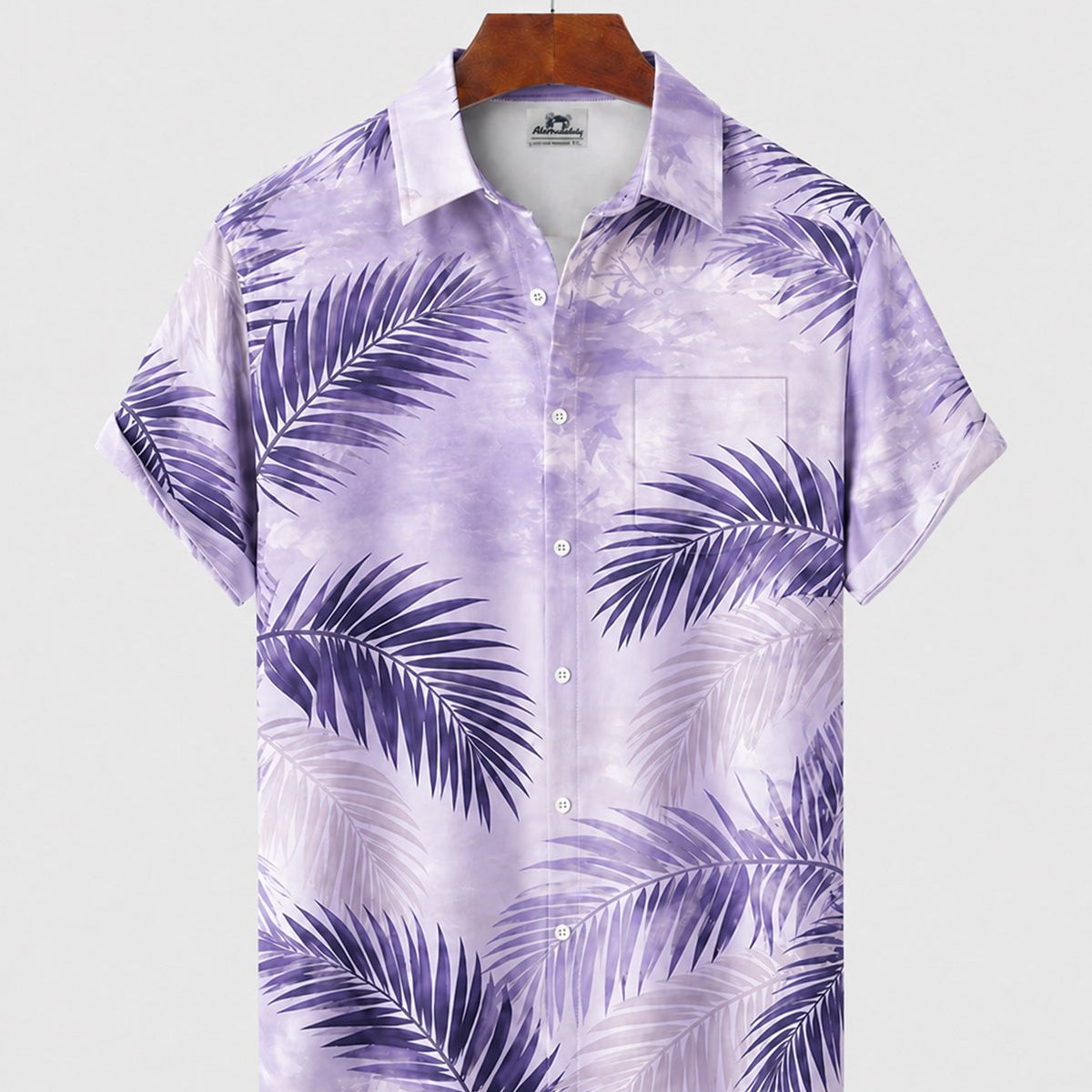 Alohadaddy® Hawaiian Tropical Floral Leaf Gradient Short-Sleeve Shirt