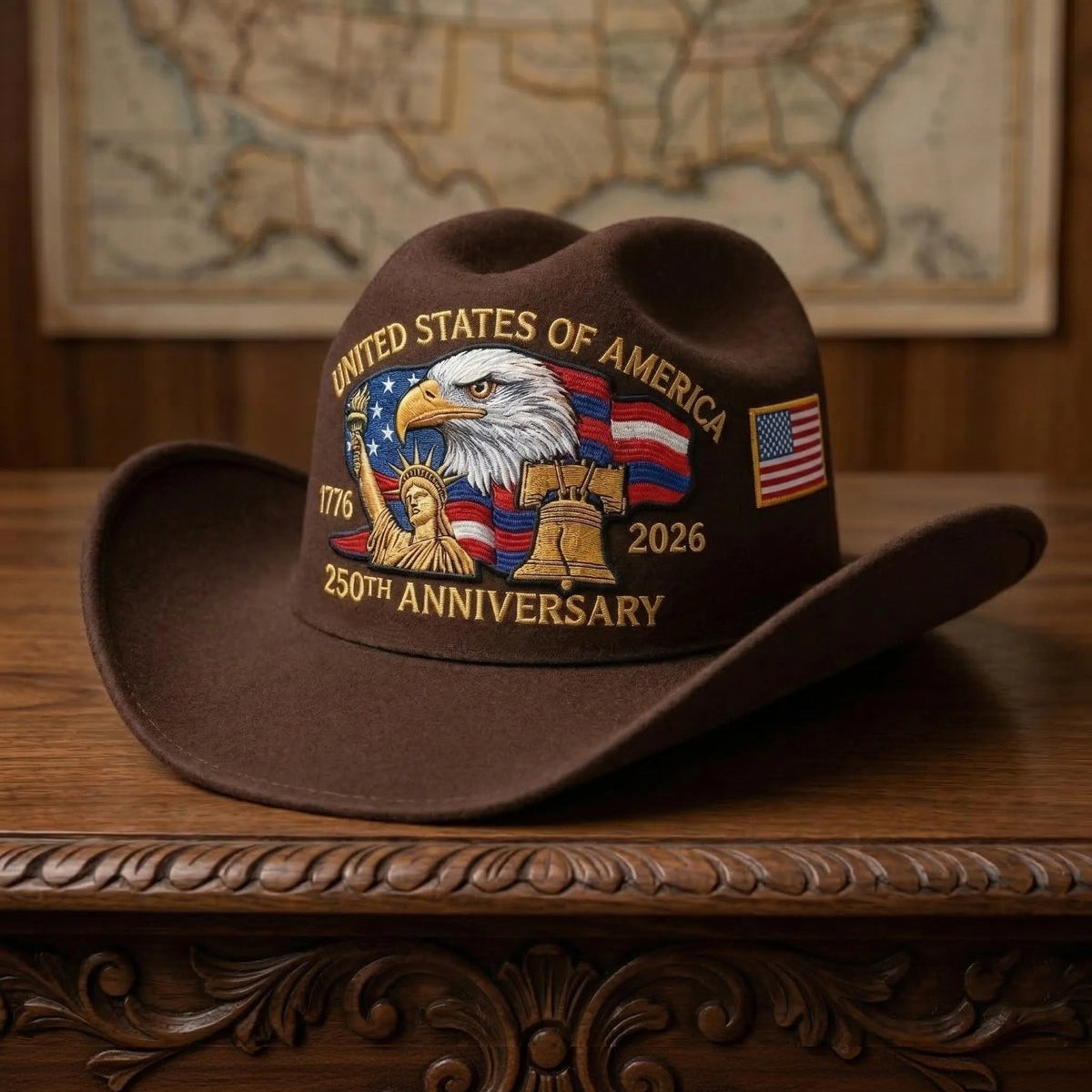 Alohadaddy® Vintage Western Cowboy 250th Independence Day Hat