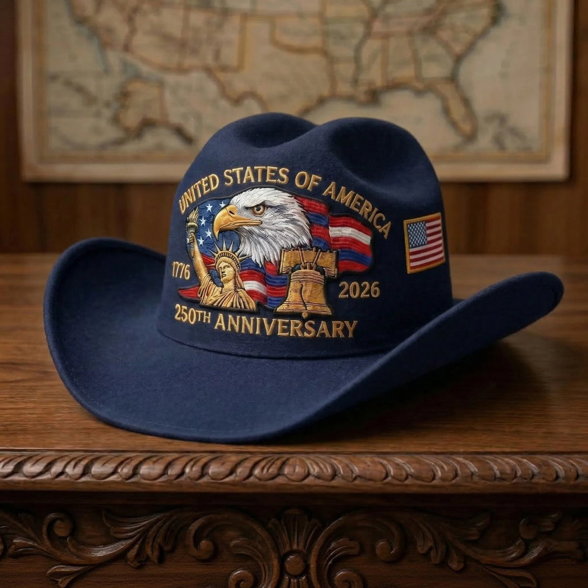 Alohadaddy® Vintage Western Cowboy 250th Independence Day Hat