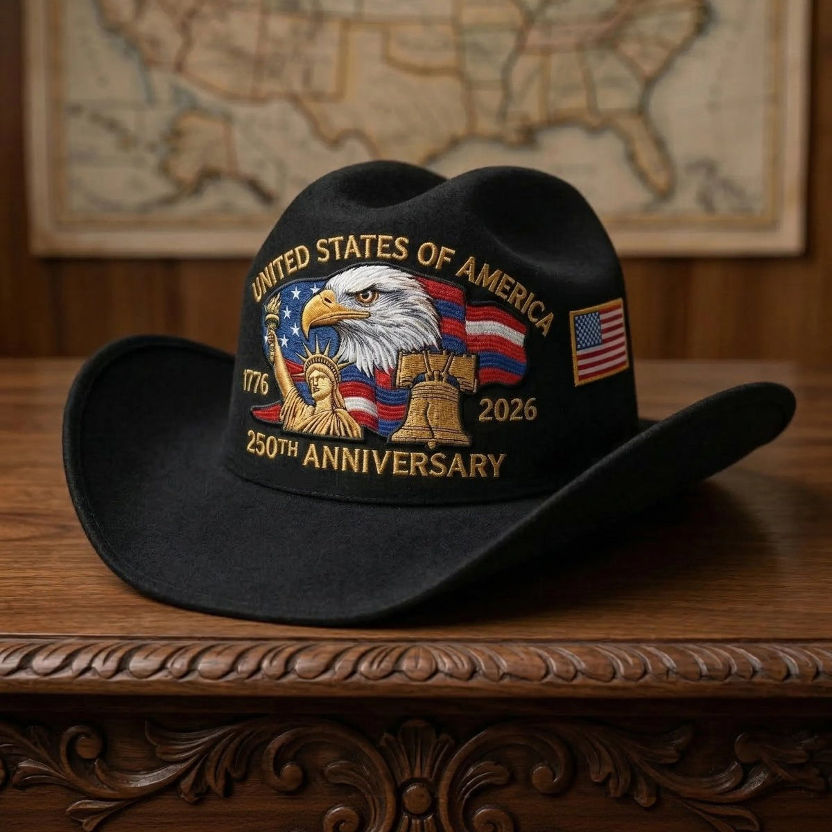 Alohadaddy® Vintage Western Cowboy 250th Independence Day Hat