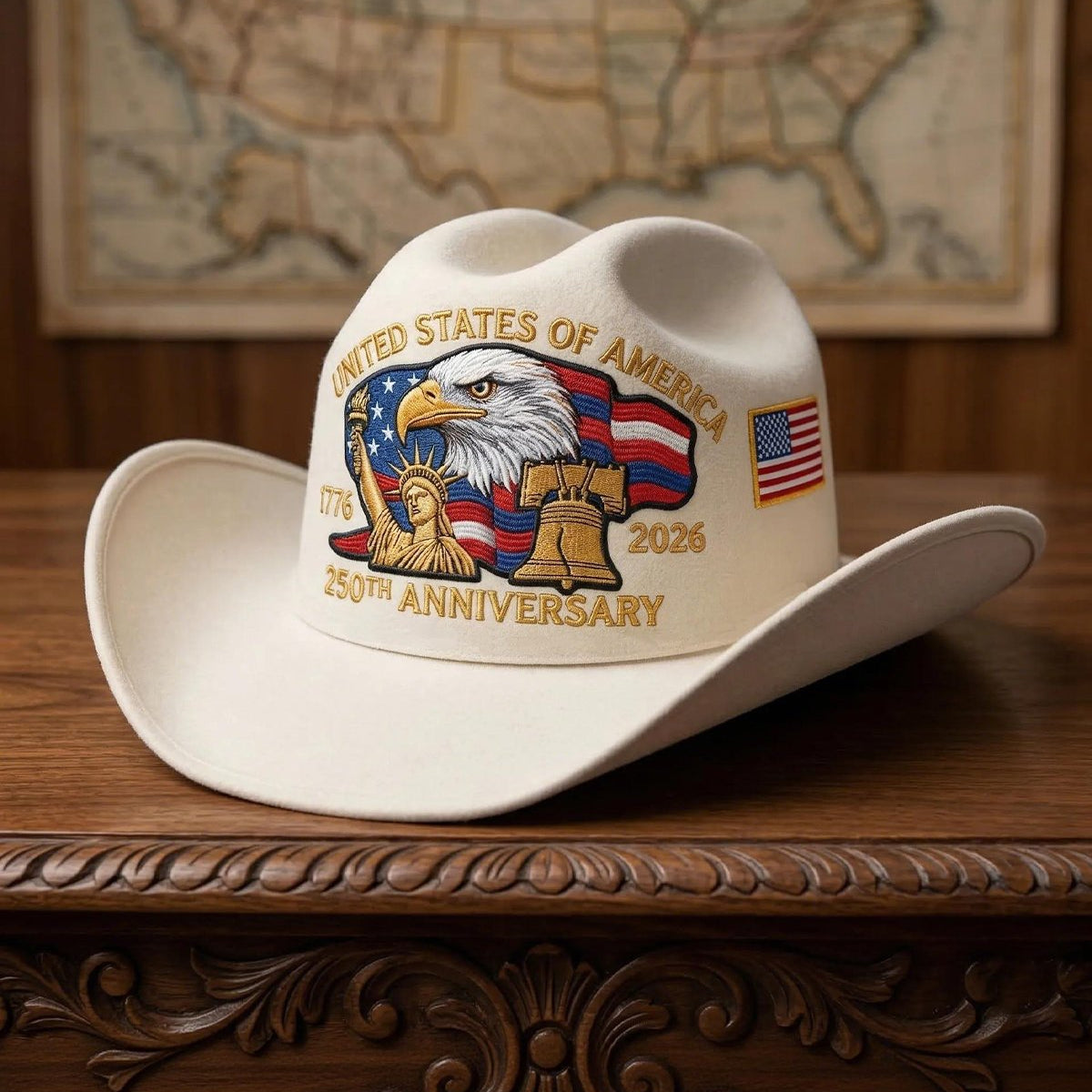 Alohadaddy® Vintage Western Cowboy 250th Independence Day Hat