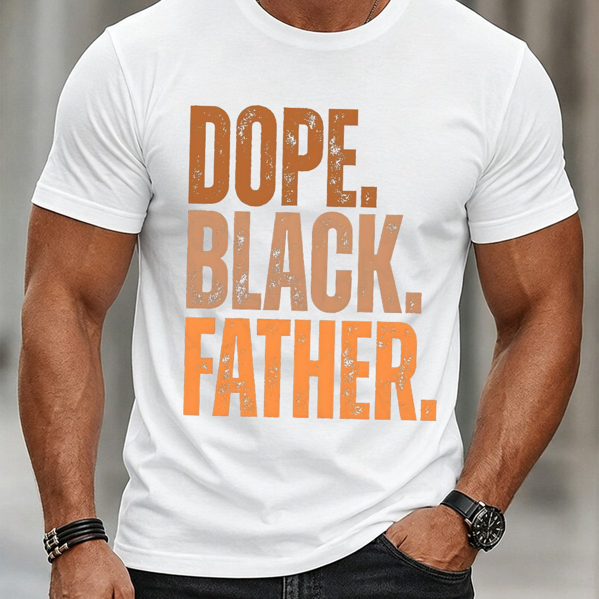 Alohadaddy® Dope Black Father Vintage Graphic Short-Sleeve T-Shirt