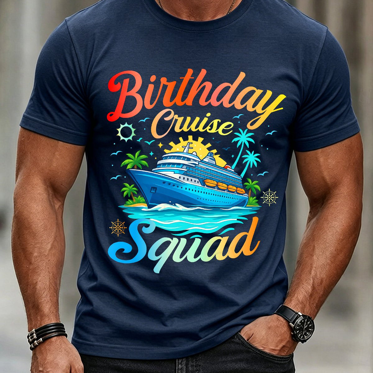 Alohadaddy® Birthday Cruise Vintage Short-Sleeve T-Shirt