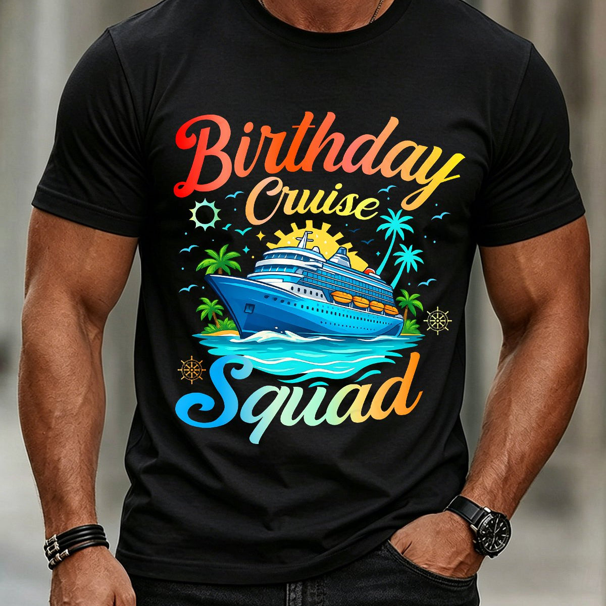 Alohadaddy® Birthday Cruise Vintage Short-Sleeve T-Shirt