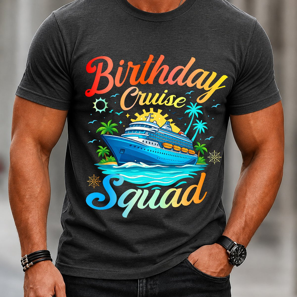 Alohadaddy® Birthday Cruise Vintage Short-Sleeve T-Shirt