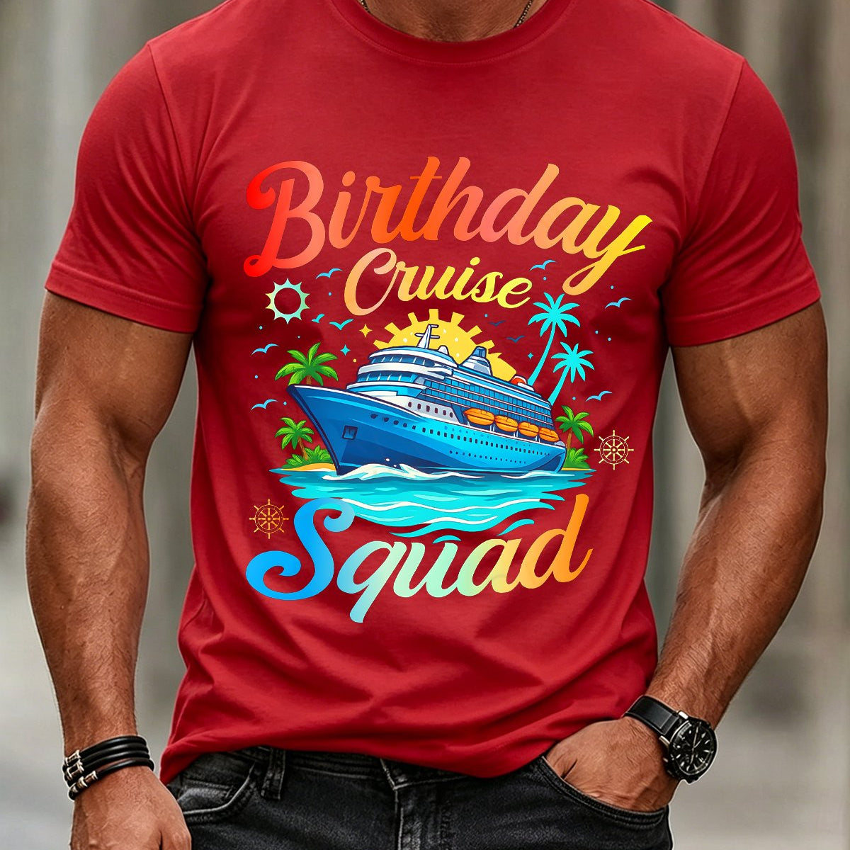 Alohadaddy® Birthday Cruise Vintage Short-Sleeve T-Shirt