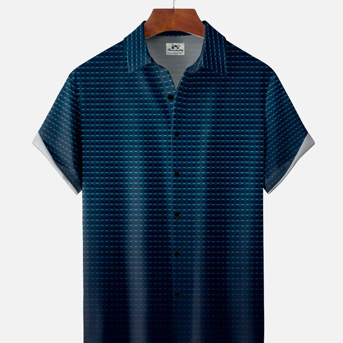 Alohadaddy® Retro Gradient Geometric Short-Sleeve Pocket Shirt