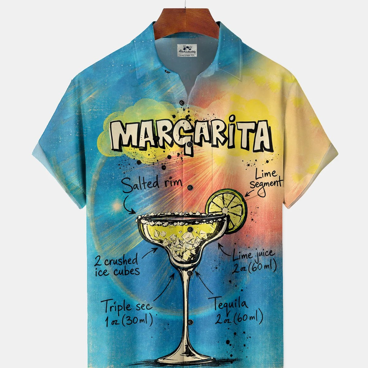 Alohadaddy® Hawaiian Retro Gradient Cocktail Short-Sleeve Shirt