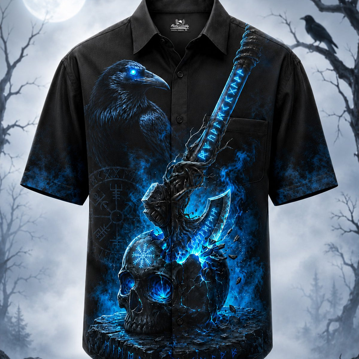 Alohadaddy® Holiday Halloween Skull Gradient Short-Sleeve Shirt