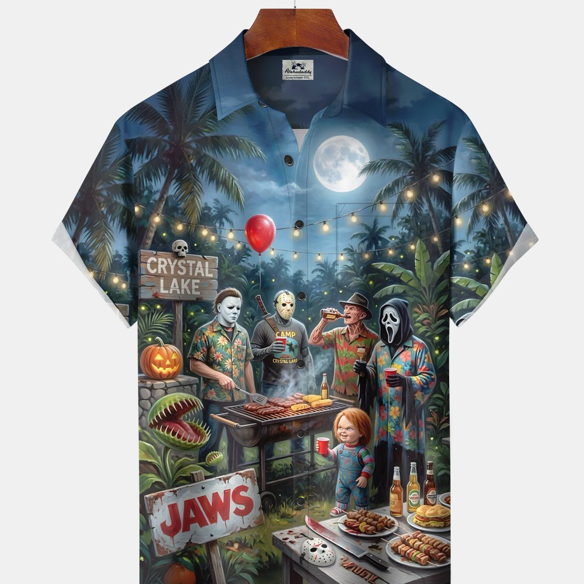 Alohadaddy® Halloween Cartoon Clown Short-Sleeve Vacation Shirt