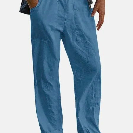Men's Solid Linen Casual Series Pants