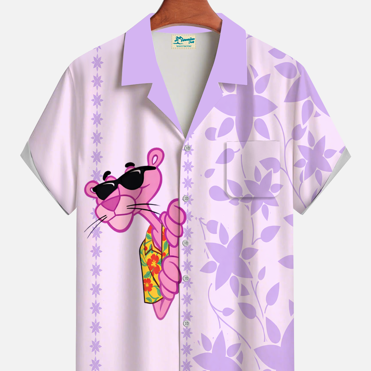 Alohadaddy® Men's Tropic Leopard Coconut Tree Bowling Forgiving Fit Camp Collar Print Retro Short Sleeve Shirt Big & Tall