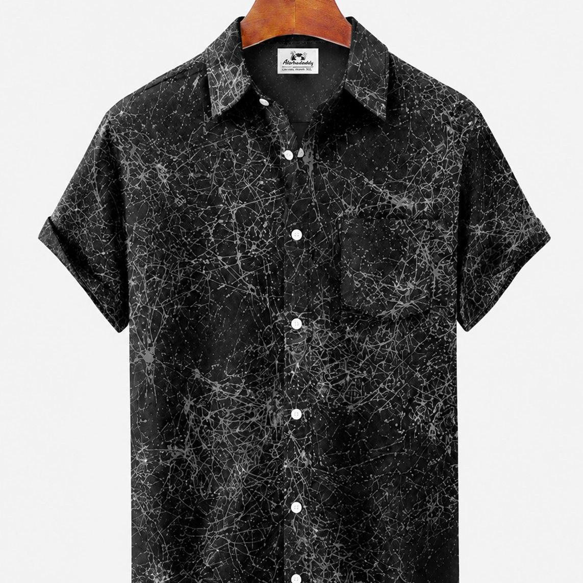 Alohadaddy® Men's Short-Sleeve Button-Down Shirt with Pocket Short Sleeve Print