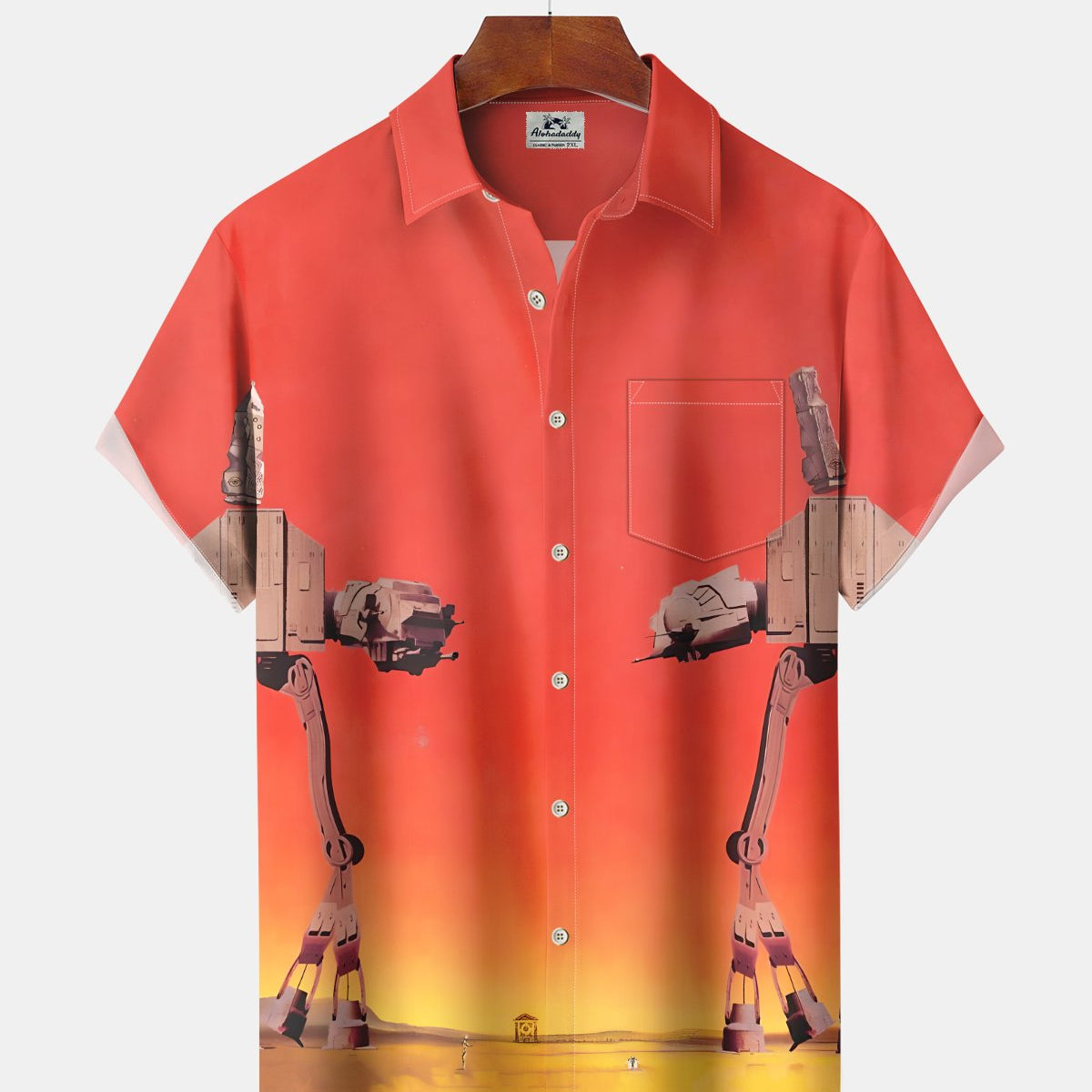 Alohadaddy® Casual Abstract Print Art Button Pocket Cardigan Men's Short-Sleeve Shirt