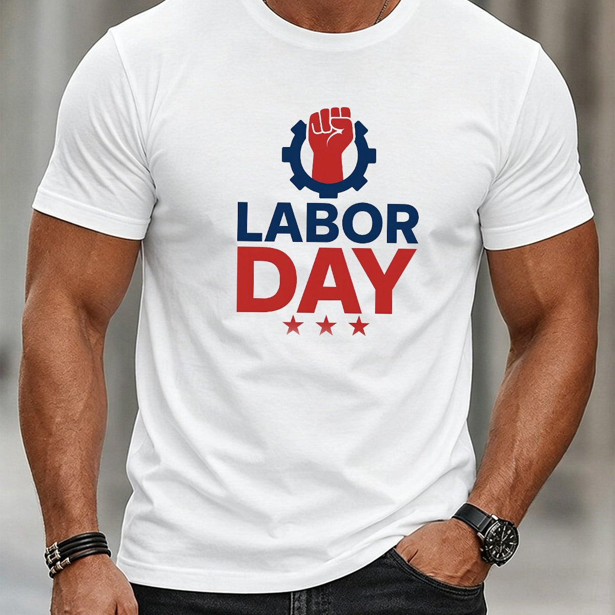 Alohadaddy® Holiday/Labor Day Graphic Crew Neck Short-Sleeve T-Shirt
