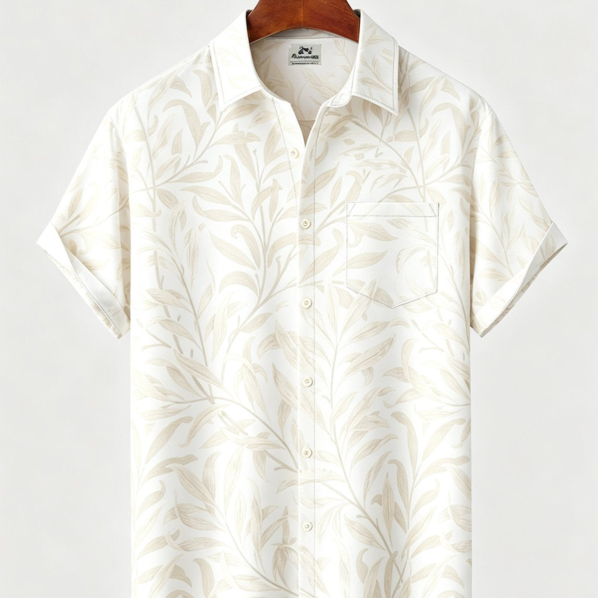 Alohadaddy® Men's Short-Sleeve Button-Down Shirt with Pocket Floral Print