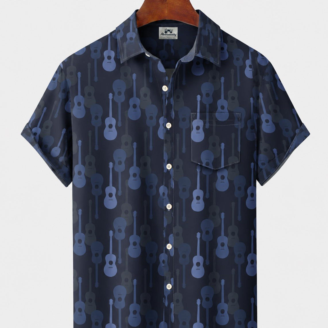 Alohadaddy® Men's Short-Sleeve Button-Down Shirt with Pocket Music Print