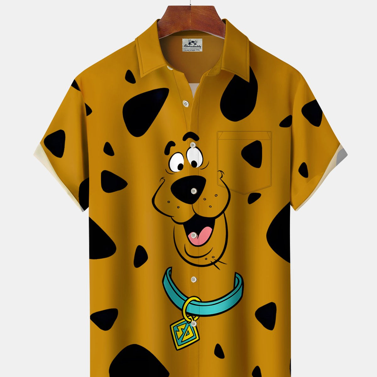 Alohadaddy® Retro Cartoon Movie Dog Spotted Men's Short-Sleeve Shirt