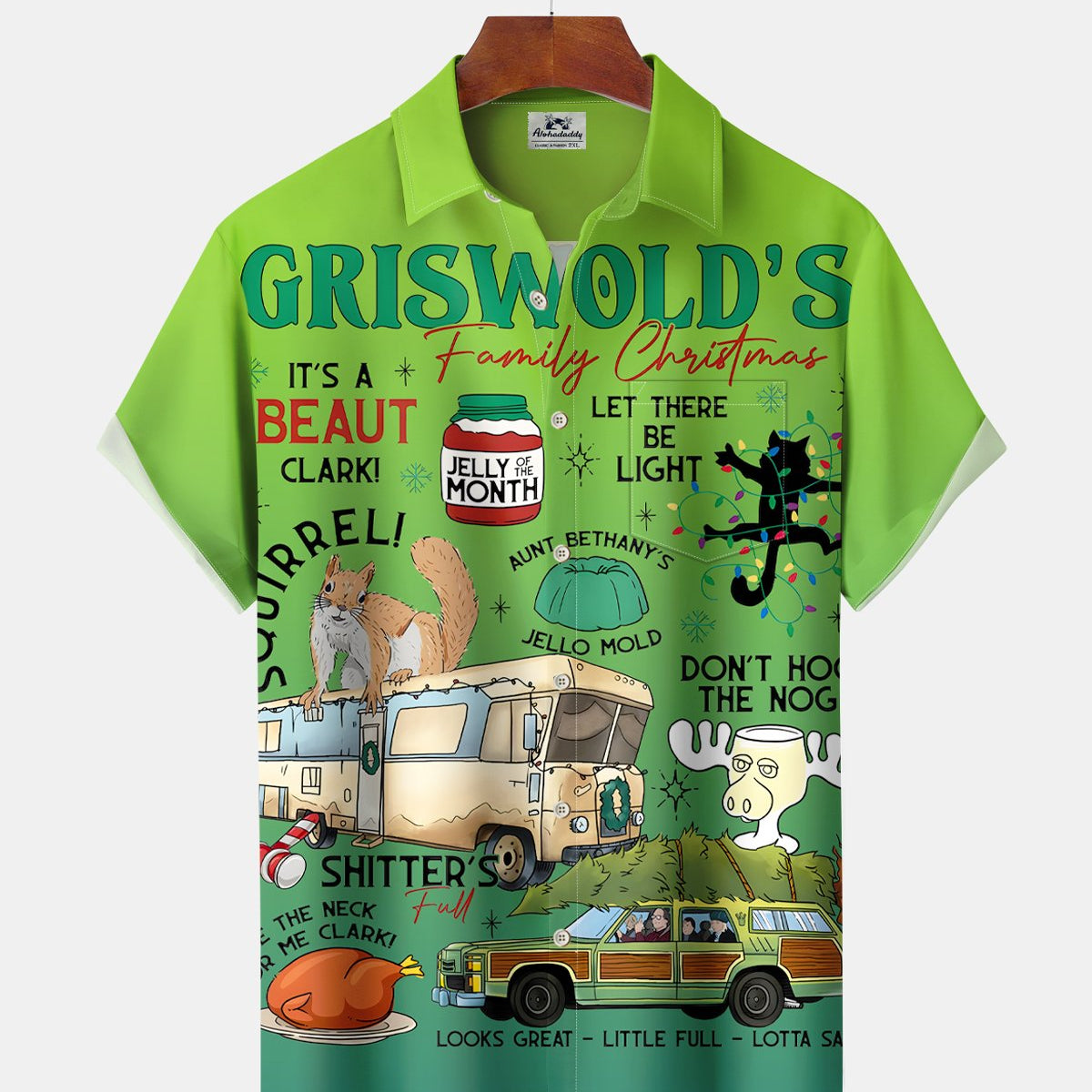 Alohadaddy® Holiday Retro Christmas Movie Cartoon Short-Sleeve Shirt