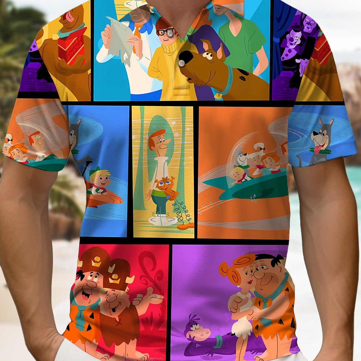 Alohadaddy® Retro Cartoon Movie Animation Short-Sleeve Polo Shirt