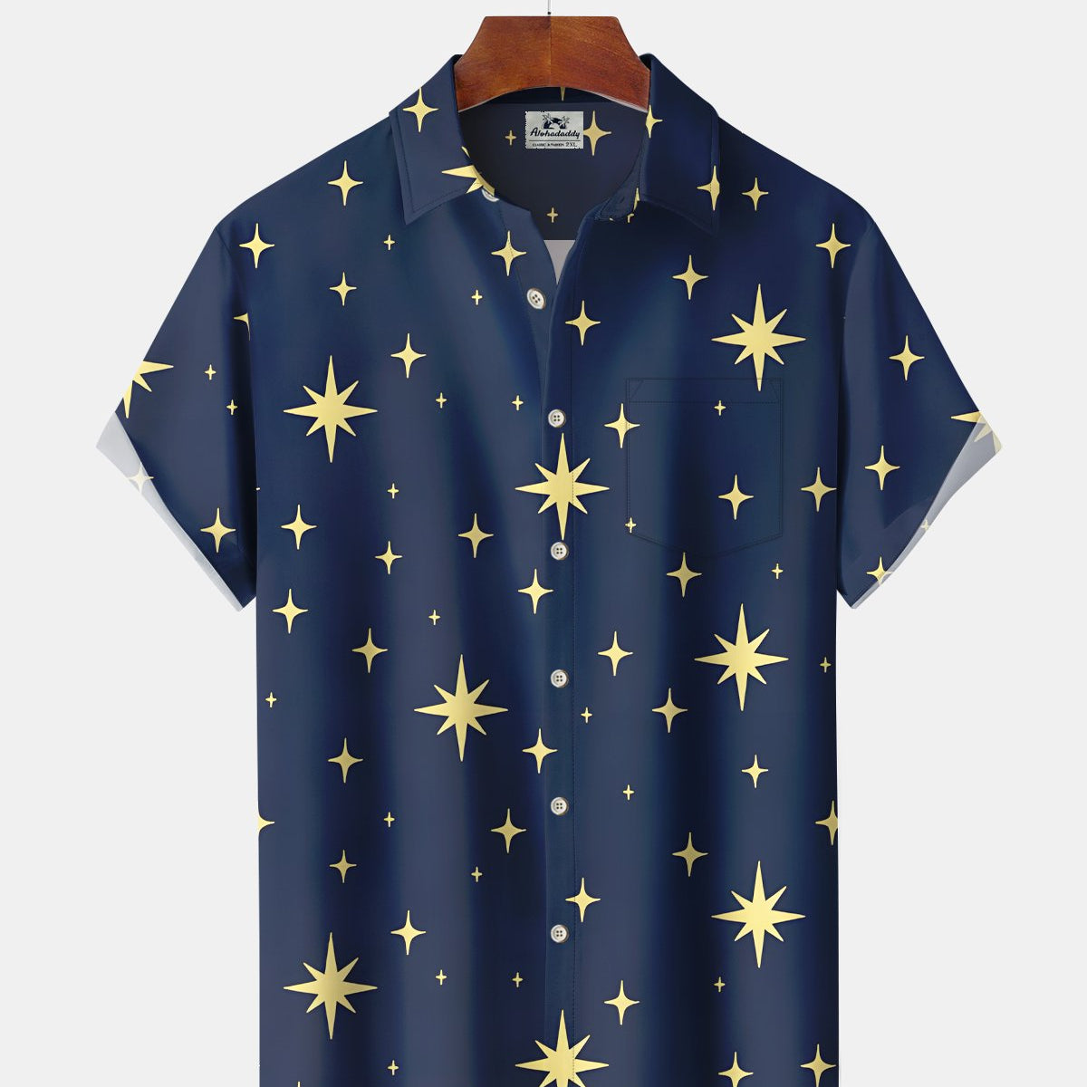 Alohadaddy® Retro Geometric Star Medieval Modern Men's Short-Sleeve Shirt