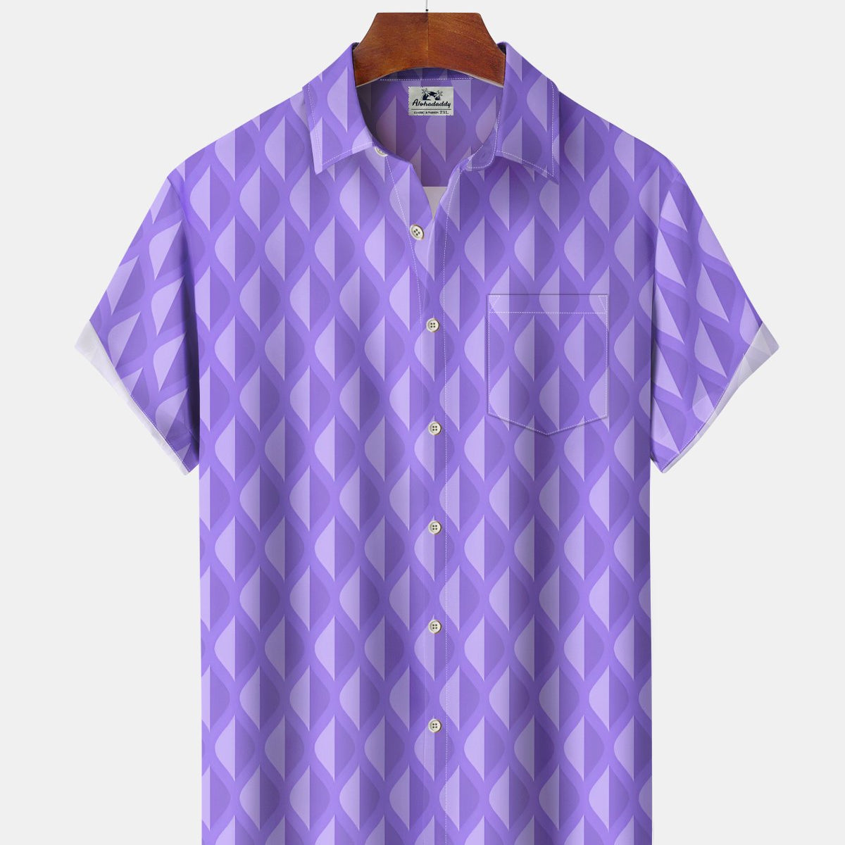 Alohadaddy® Retro Geometric Basic 3D Men's Short-Sleeve Shirt
