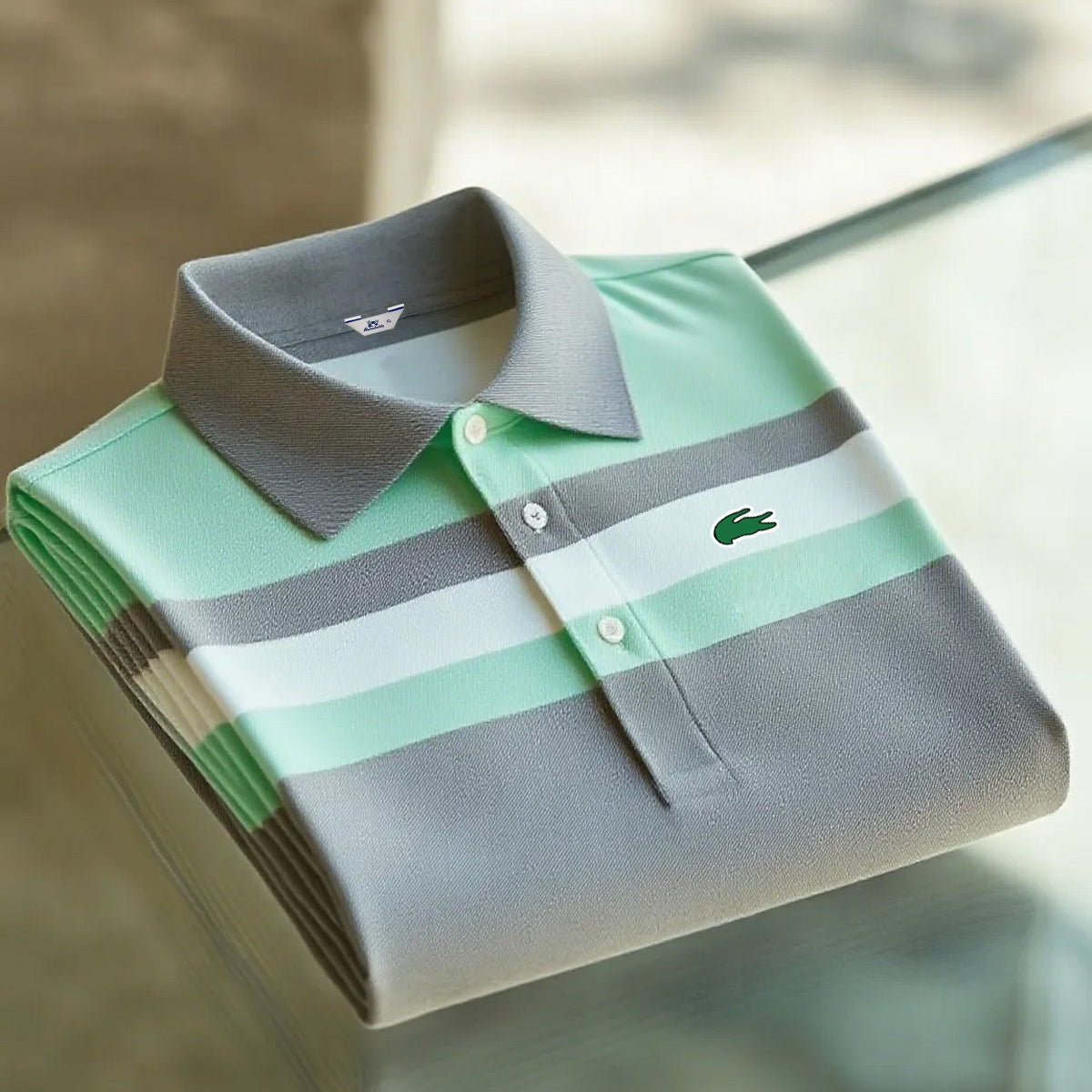 Alohadaddy® Basic Casual Fashion Striped Color-Blocked Polo Shirt