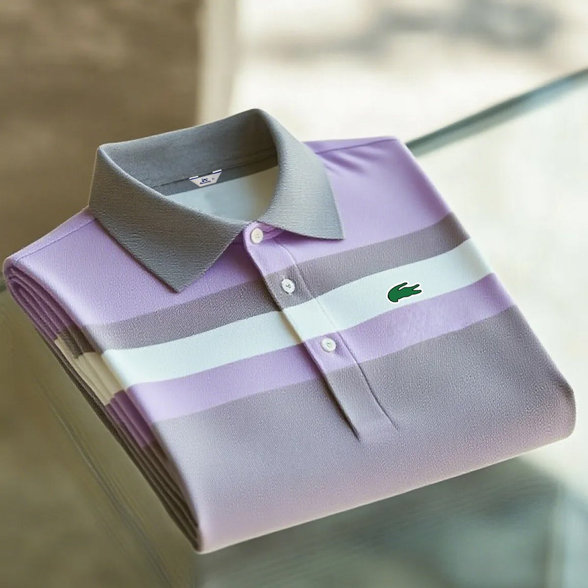 Alohadaddy® Basic Casual Fashion Striped Color-Blocked Polo Shirt