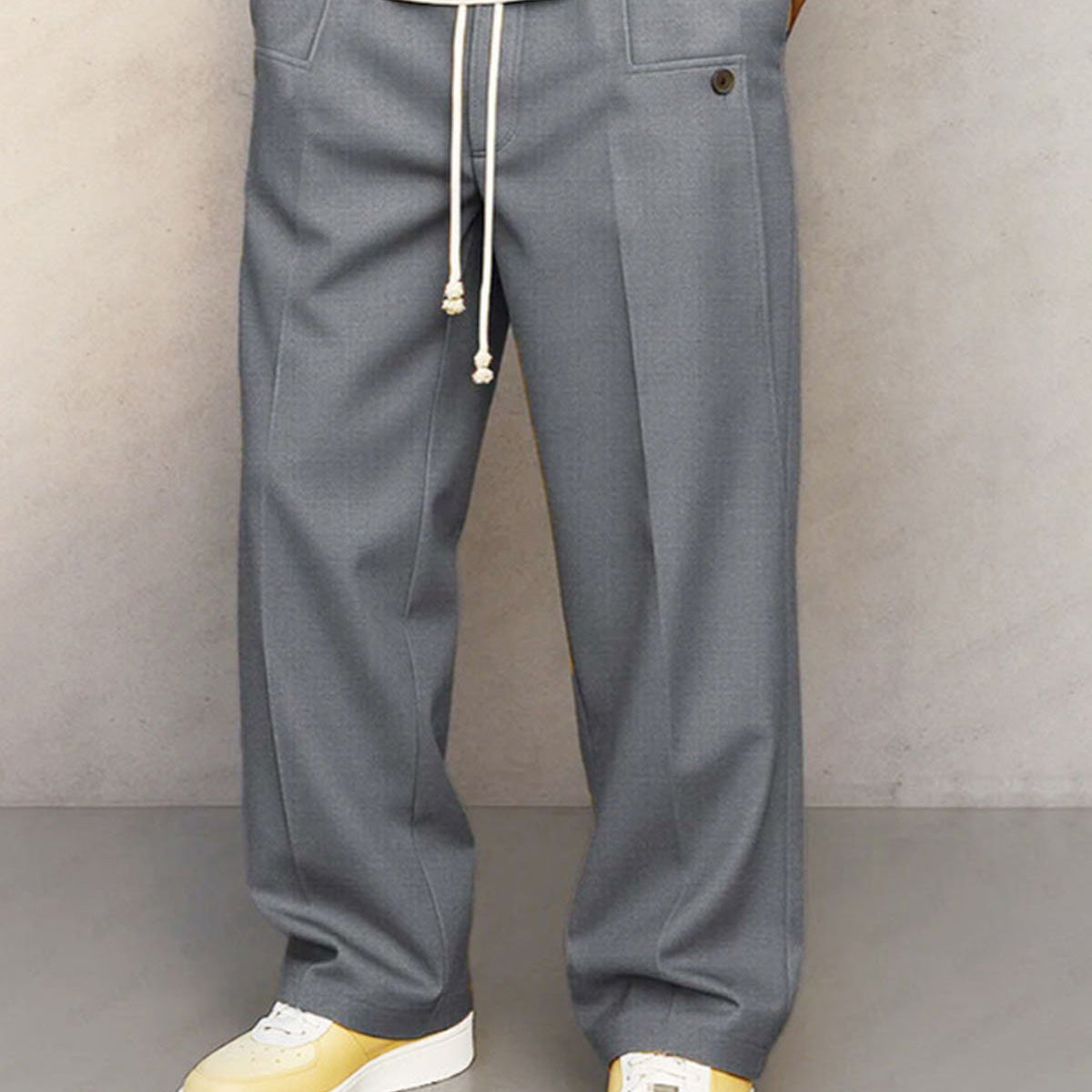 Alohadaddy® Men's Solid Color Button-Down Comfort Straight Leg Casual Pants