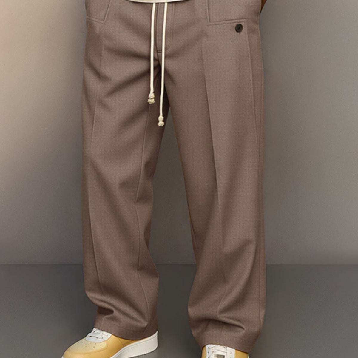 Alohadaddy® Men's Solid Color Button-Down Comfort Straight Leg Casual Pants