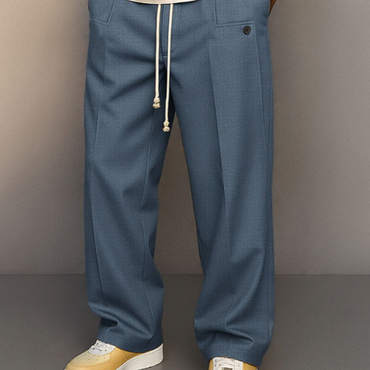 Alohadaddy® Men's Solid Color Button-Down Comfort Straight Leg Casual Pants