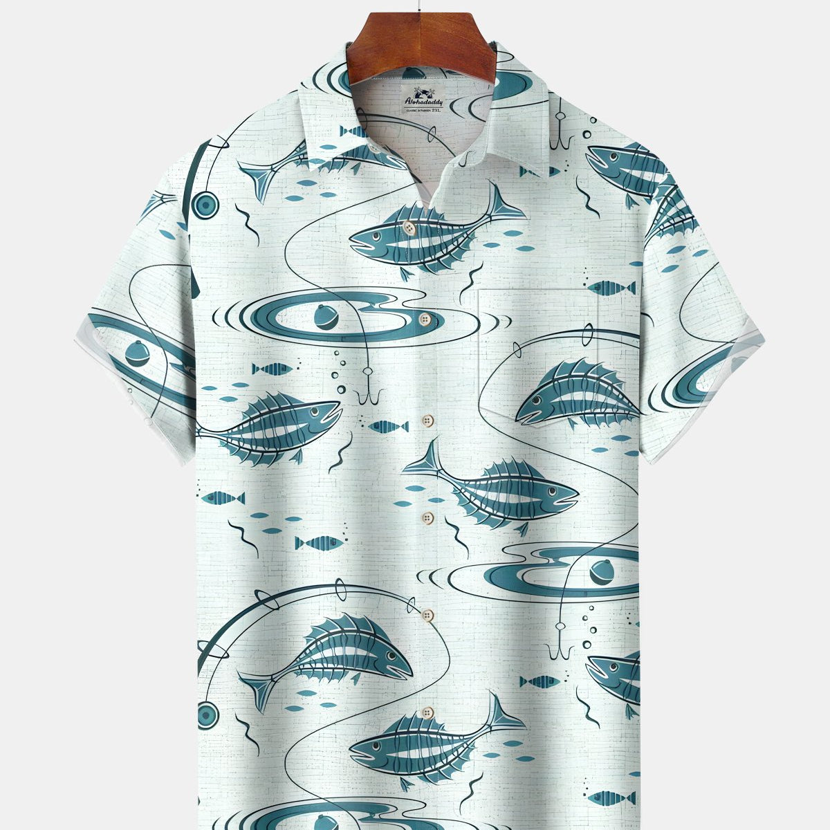Alohadaddy® Hawaiian Retro Fishing Atomic Geometric Short-Sleeve Shirt