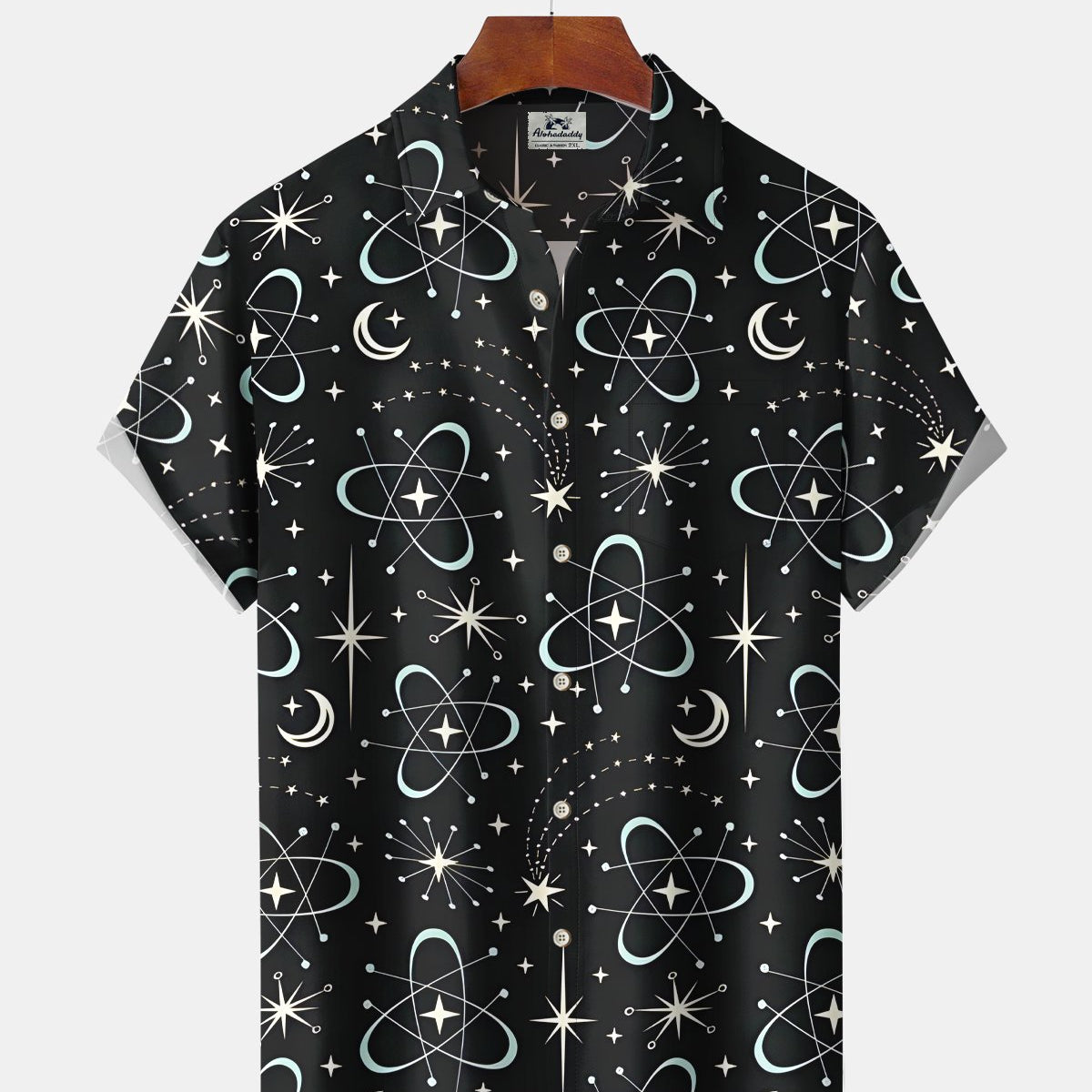 Alohadaddy® Retro Atomic Geometric Medieval Modern Men's Short-Sleeve Shirt