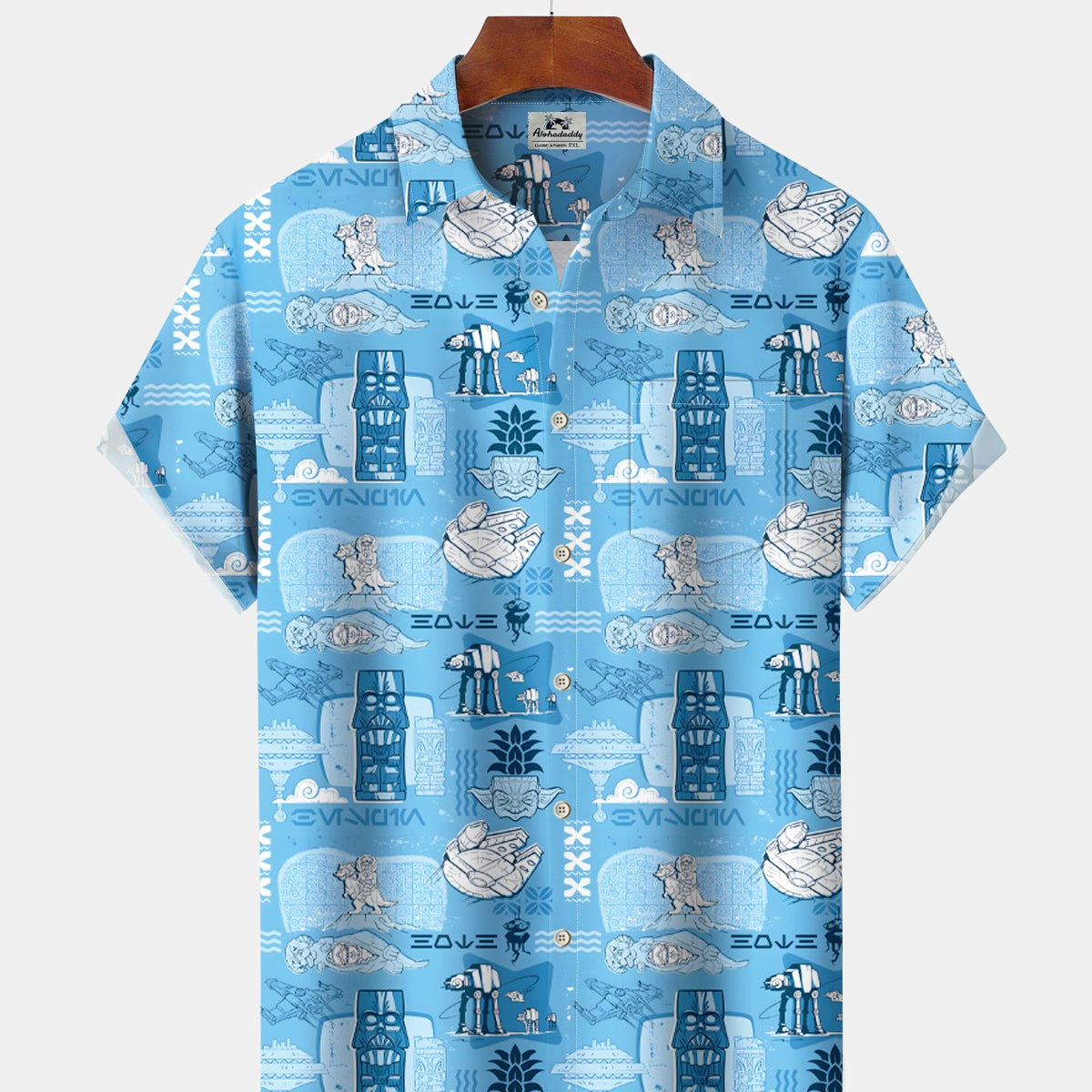 Alohadaddy® Hawaiian Tiki Movie Spaceship Short-Sleeve Shirt