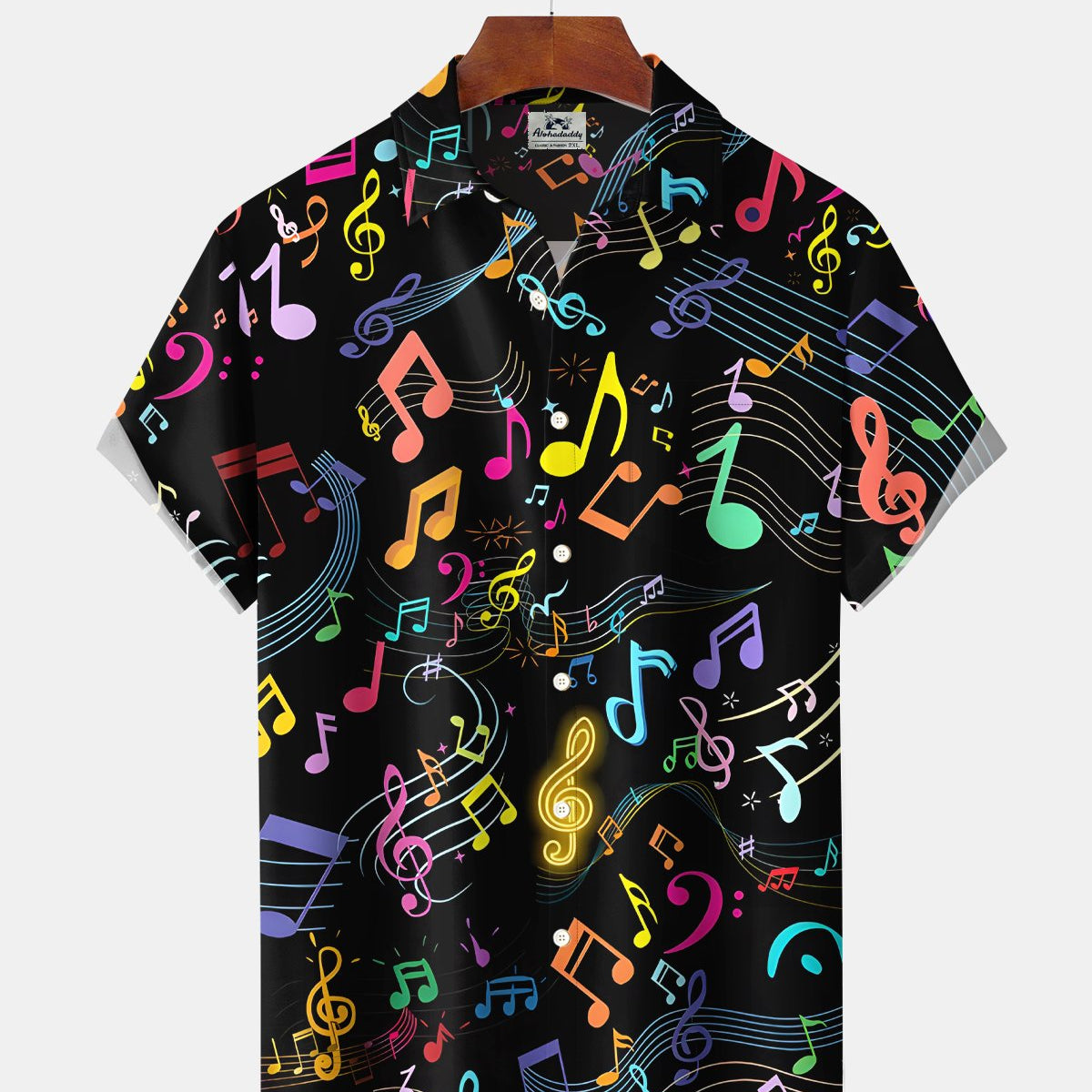 Alohadaddy® Retro Music Gradient Notes Hawaiian Shirt