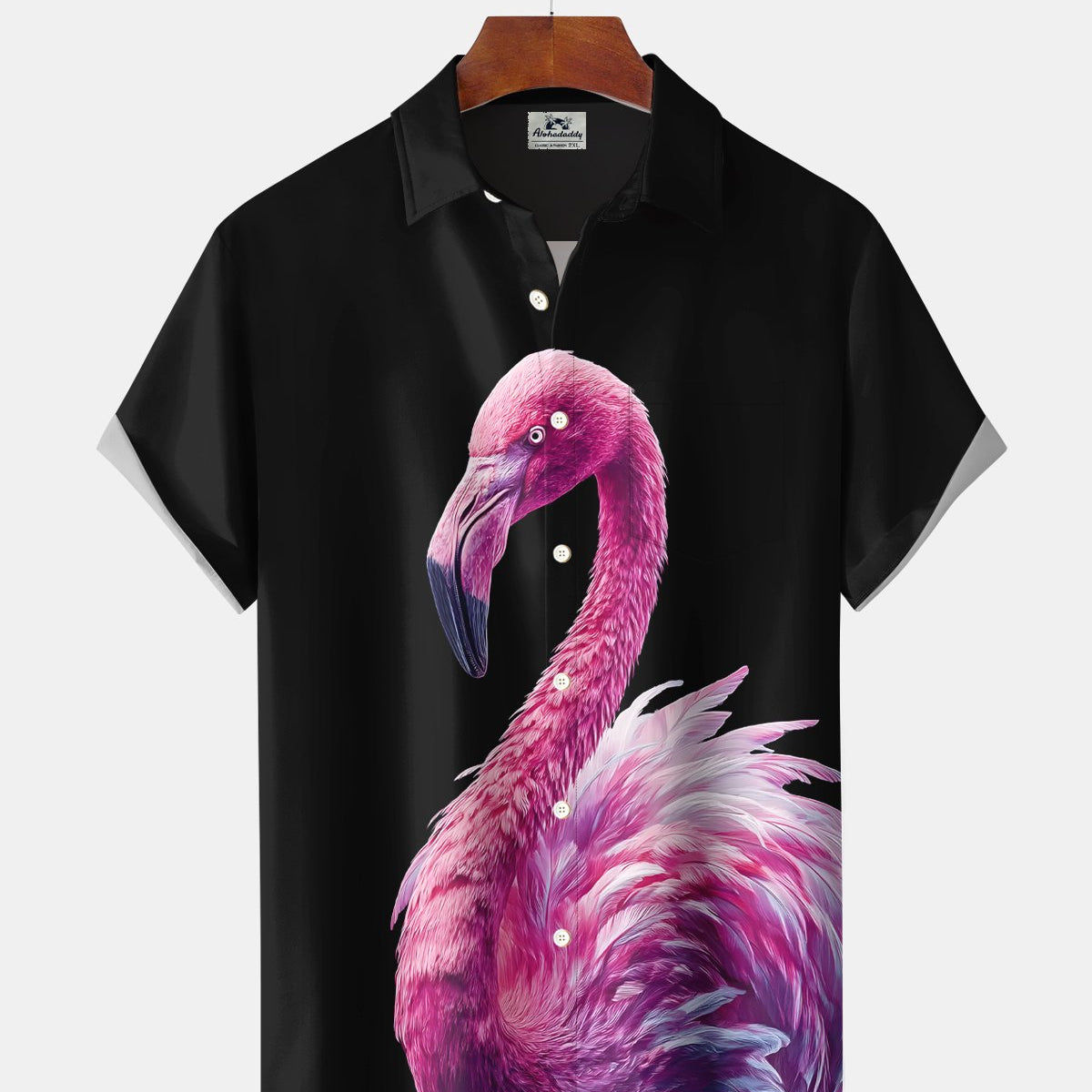Alohadaddy® Hawaiian Resort Beach Flamingo Short-Sleeve Shirt