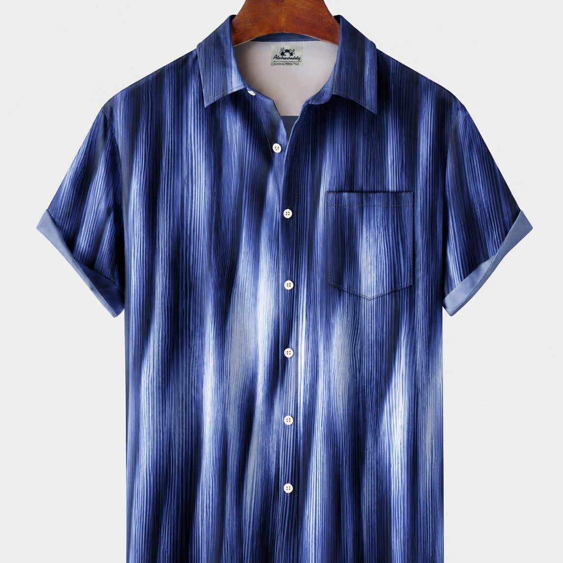 Alohadaddy® Men's Short-Sleeve Button-Down Shirt with Pocket ype: Abstract Print