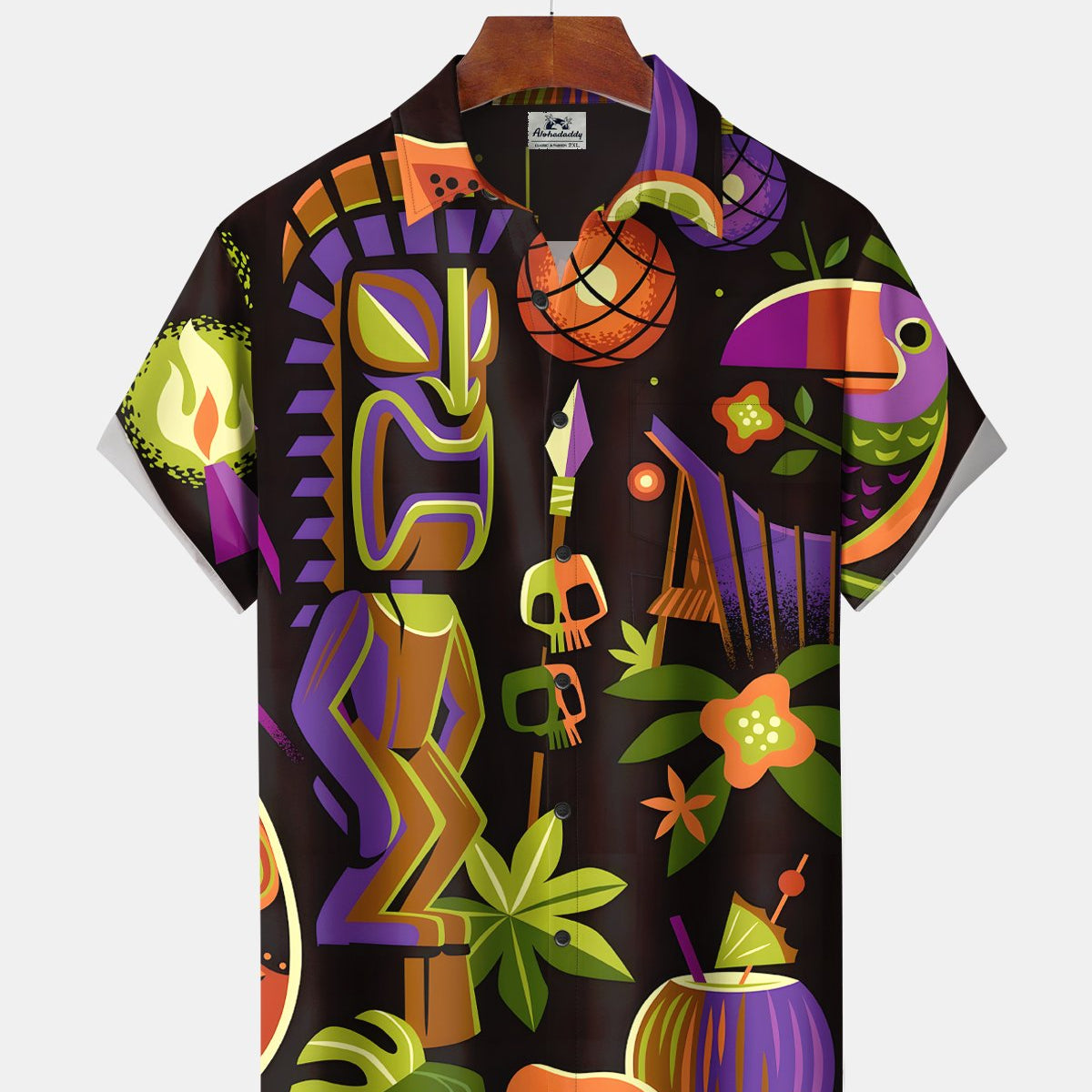Alohadaddy® Hawaiian Vintage Tiki Statue Vacation Hawaiian Shirt