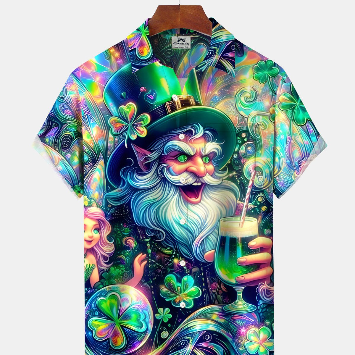 Alohadaddy® St. Patrick's Day Abstract Gradient Gnome Art Beer Shirt