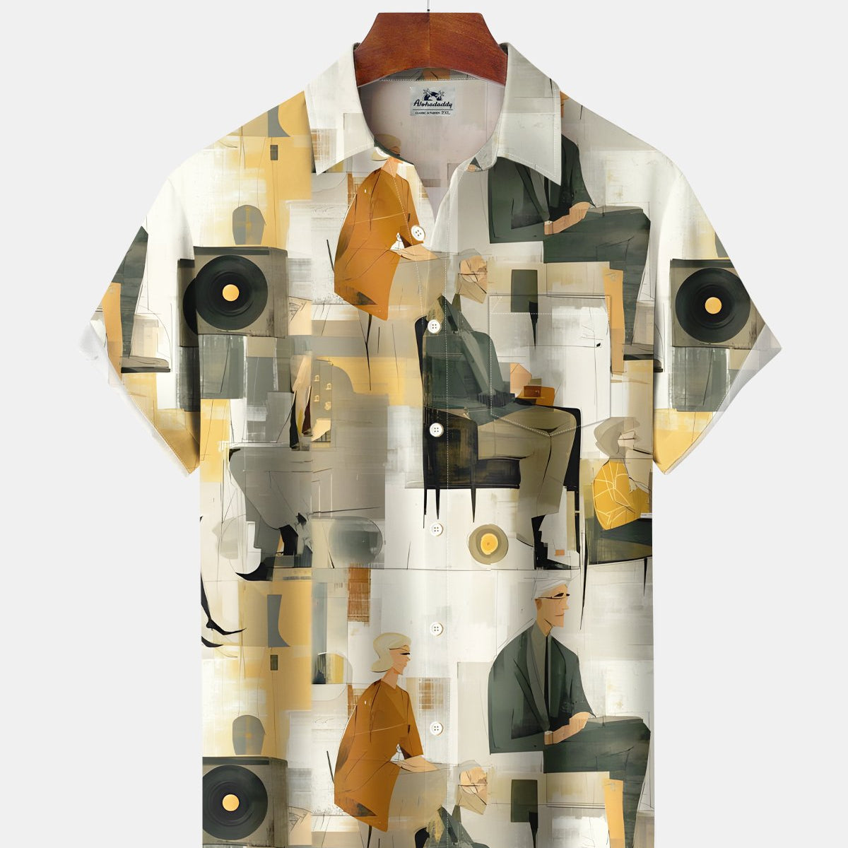 Alohadaddy® Abstract Retro Modern Music Jazz Men's Shirt