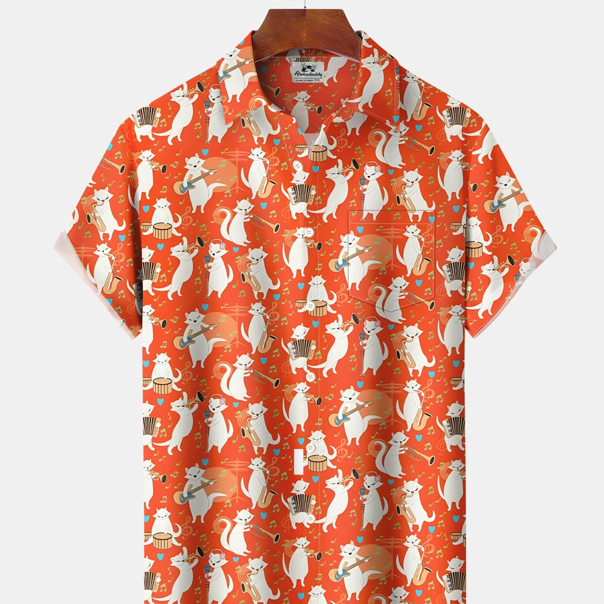 Alohadaddy® Retro Art Music Atomic Cat Men's Shirt