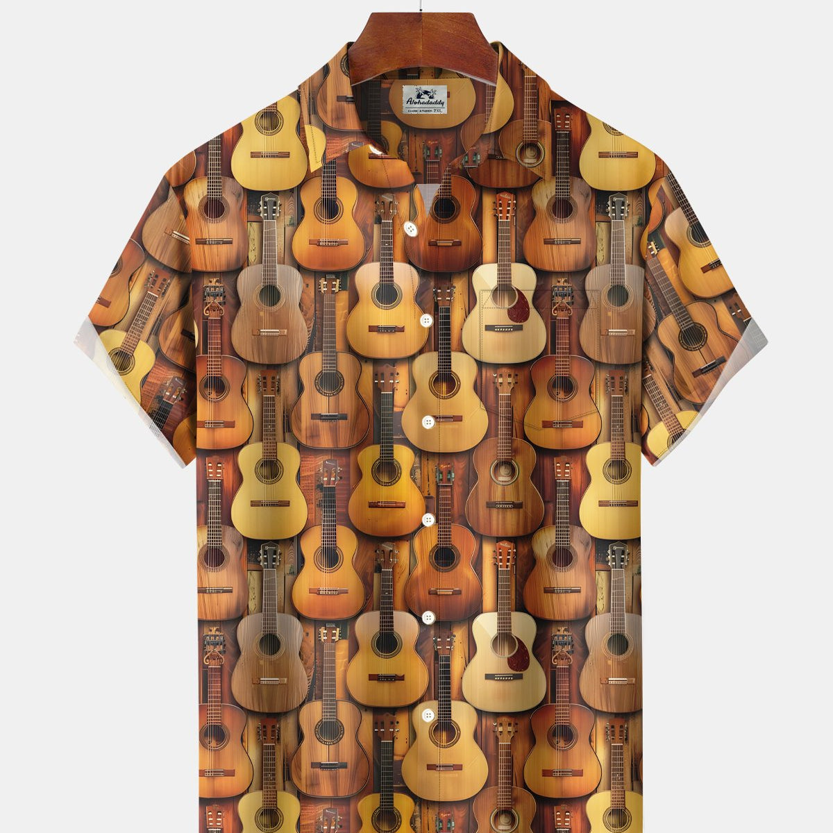 Alohadaddy® Retro Classic Acoustic Guitar Music Men's Shirt
