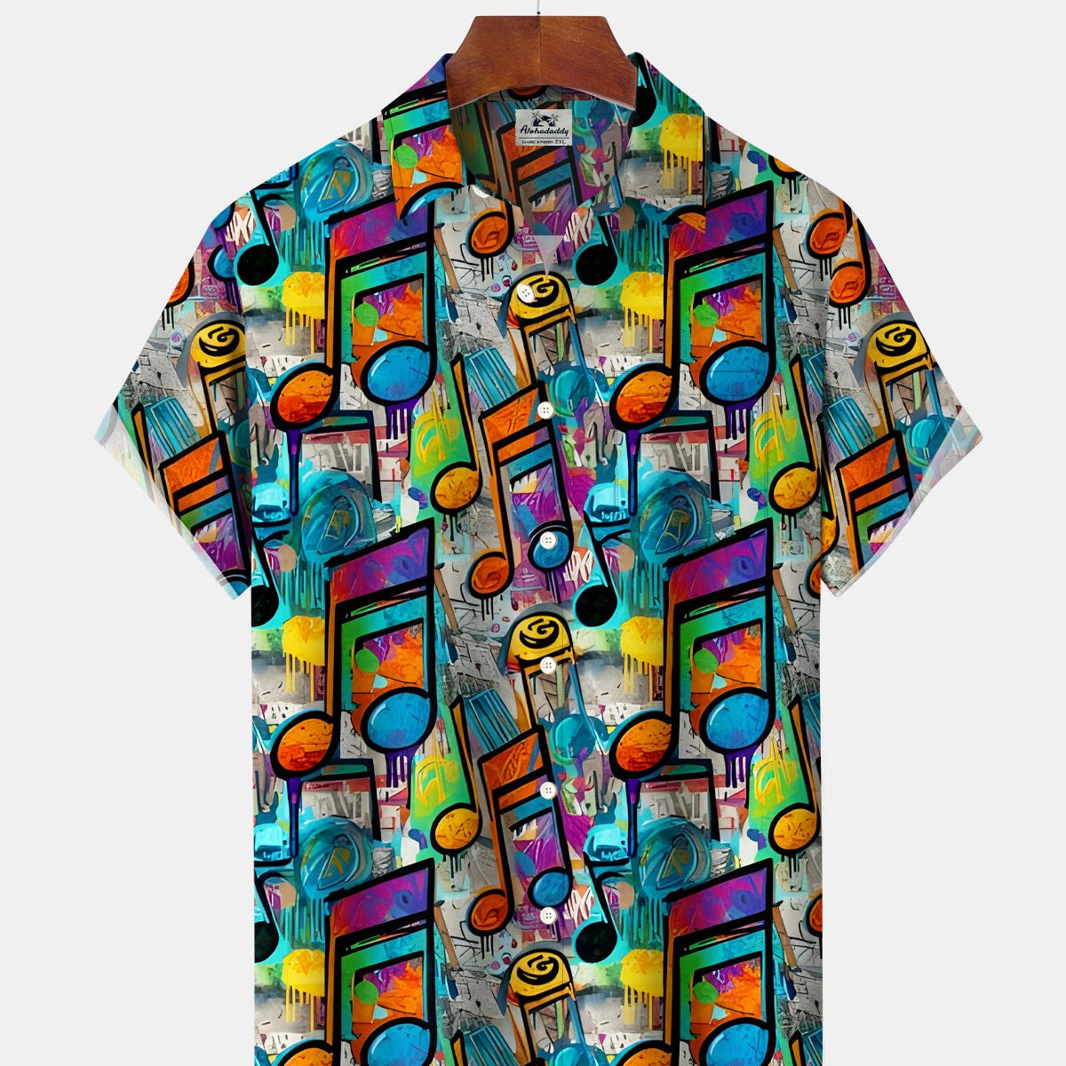 Alohadaddy® Abstract Musical Notes Retro Gradient Art Shirt